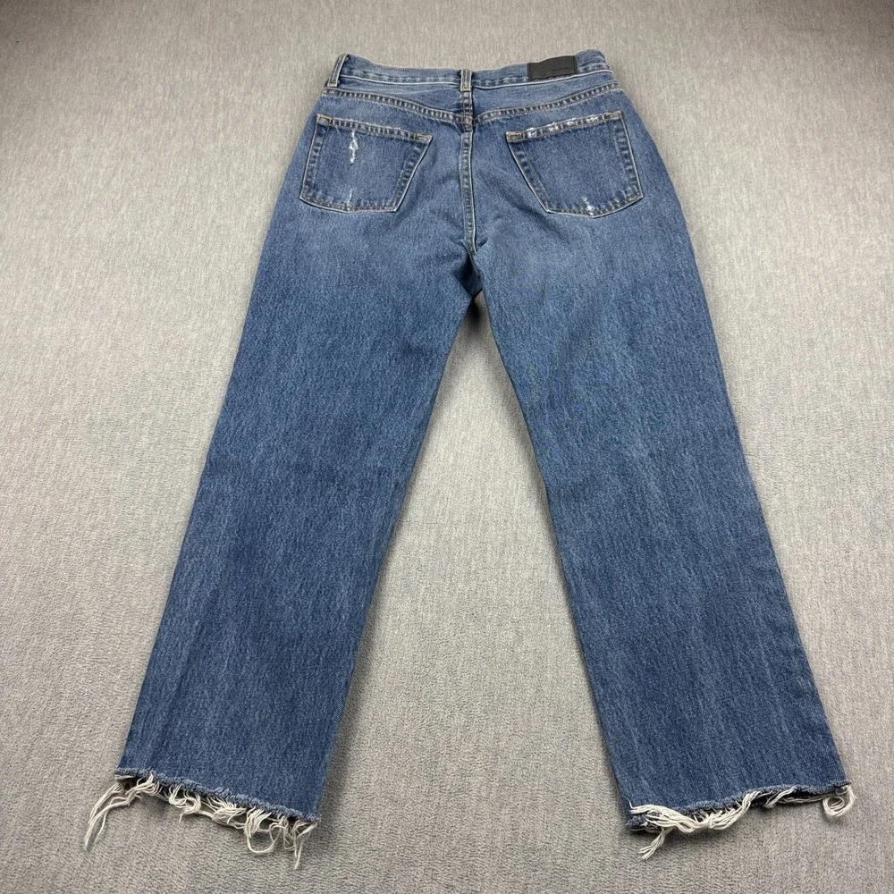 Carmar Emelia Jackson Jeans Womens 28 Blue Button Fly Distressed Raw Hem Pants